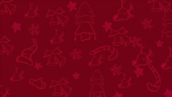 animation seamless pattren christmas decoration, collection video