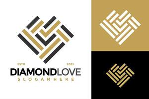 amor diamante joyería logo diseño vector símbolo icono ilustración foto