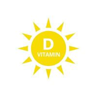Vitamin D with sun icon. d3 vitamin icon vector