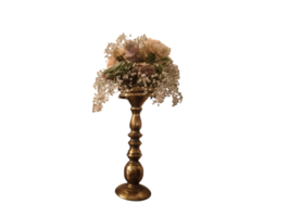 metall ljus hållare med hållare för blommor och ljusstakar- png