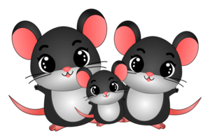 happy mouse family png