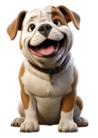 marron blanc bouledogue portrait sur transparent arrière-plan, génératif ai png