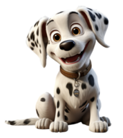 portrait of cute adorable black white dog on transparent background, generative ai png