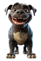 black bulldog portrait on transparent background, generative ai png