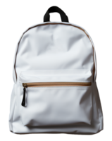Plain white backpack mockup with transparent background, generative ai png
