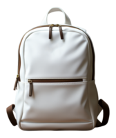 Plain white backpack mockup with transparent background, generative ai png