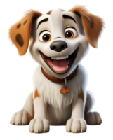 portrait of cute brown white dog on transparent background, generative ai png