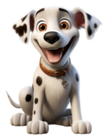 portrait of cute adorable black white dog on transparent background, generative ai png