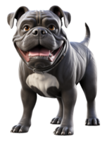 schwarz Bulldogge Porträt auf transparent Hintergrund, generativ ai png