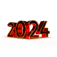 Happy new year 2024 golden 3d numbers with Happy New Year 2024 Golden 3d Numbers With Luxury Text transparent background png