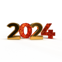 contento nuevo año 2024 dorado 3d números con contento nuevo año 2024 dorado 3d números con lujo texto transparente antecedentes png