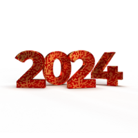 Happy new year 2024 golden 3d numbers with Happy New Year 2024 Golden 3d Numbers With Luxury Text transparent background png