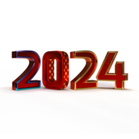 Happy new year 2024 golden 3d numbers with Happy New Year 2024 Golden 3d Numbers With Luxury Text transparent background png