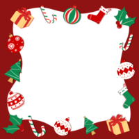 Blank Christmas frame with Christmas decoration background, banner, christmas greeting card png
