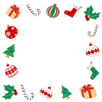 Blank Christmas frame with Christmas decoration background, banner, christmas greeting card png