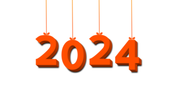 2024 Nouveau année texte effet png