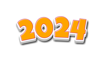 2024 New Year text effect png