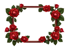 Flower photo frame in png background. AI Generative