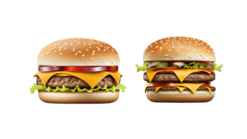 Chicken cheese burger on transparent background. AI Generative png