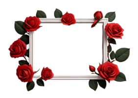 Flower photo frame in png background. AI Generative