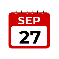 septiembre 27 calendario recordatorio. septiembre 27 diario calendario icono modelo. png