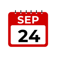 settembre 24 calendario promemoria. settembre 24 quotidiano calendario icona modello. png