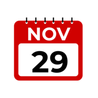 noviembre 29 calendario recordatorio. 29 noviembre diario calendario icono modelo. png