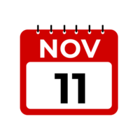 november 11 kalender herinnering. 11 november dagelijks kalender icoon sjabloon. png