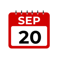 September 20 Kalender Erinnerung. September 20 Täglich Kalender Symbol Vorlage. png