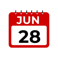 Jun 28 calendar reminder. 28 Jun daily calendar icon template. png