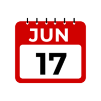 Jun 17 calendar reminder. 17 Jun daily calendar icon template. png