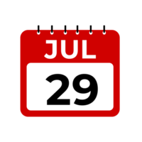 july 29 calendar reminder. july 29 daily calendar icon template. png