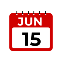 Jun 15 calendar reminder. 15 Jun daily calendar icon template. png