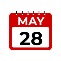 may 28 calendar reminder. 28 may daily calendar icon template. png