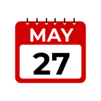 may 27 calendar reminder. 27 may daily calendar icon template. png