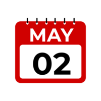 may 2 calendar reminder. 2 may daily calendar icon template. png