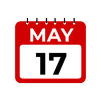 may 17 calendar reminder. 17 may daily calendar icon template. png