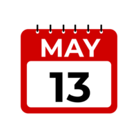 may 13 calendar reminder. 13 may daily calendar icon template. png