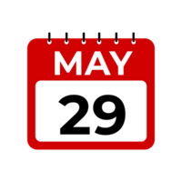 may 29 calendar reminder. 29 may daily calendar icon template. png