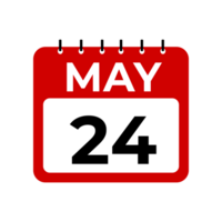 Maj 24 kalender påminnelse. 24 Maj dagligen kalender ikon mall. png