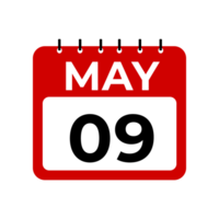 may 9 calendar reminder. 9 may daily calendar icon template. png