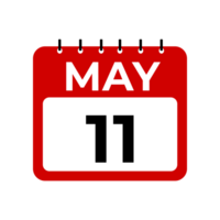 may 11 calendar reminder. 11 may daily calendar icon template. png