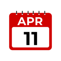 april 11 kalender herinnering. 11 april dagelijks kalender icoon sjabloon. png