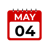 may 4 calendar reminder. 4 may daily calendar icon template. png