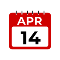 april 14 kalender påminnelse. 14 april dagligen kalender ikon mall. png