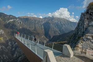 Suspended bridge for panoramic views photo