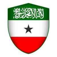 Somaliland flag in shield shape. Vector illustration.