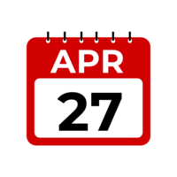 april 27 kalender påminnelse. 27 april dagligen kalender ikon mall. png