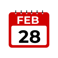 Februar 28 Kalender Erinnerung. 28 Februar Täglich Kalender Symbol Vorlage png