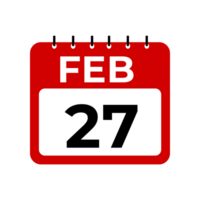 februari 27 kalender herinnering. 27 februari dagelijks kalender icoon sjabloon png